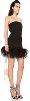 Thumbnail for your product : Saint Laurent Feather Hem Strapless Crepe Dress