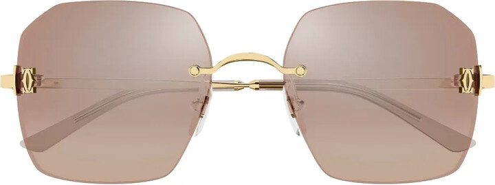 Cartier Geometric-Frame Sunglasses