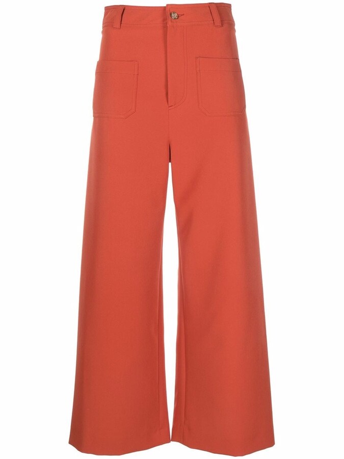 Women's Orange Cropped Pants