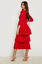 Thumbnail for your product : boohoo Tiered Ruffle Midi Dress