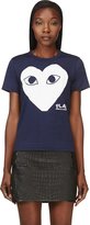 Thumbnail for your product : Comme des Garcons Play White & Navy Logo Print T-Shirt