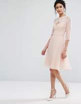 Thumbnail for your product : Elise Ryan Lace Sweetheart Midi Dress With 3/4 Sleeve