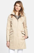 Thumbnail for your product : Cole Haan Leather Trim A-Line Coat