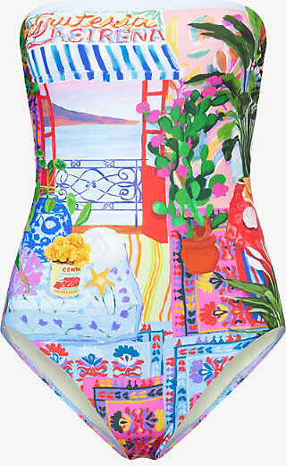 Seafolly Womens Sapphire La Boca Bandeau Swimsuit 12