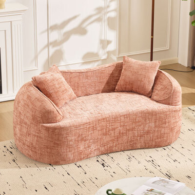 Latitude Run Compact Pink Two-person Sofas, Foam And Spring Construction, Modern Style For Small Spaces