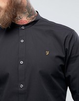 Thumbnail for your product : Farah Shirt with Grandad Collar in Slim Fit with Stretch