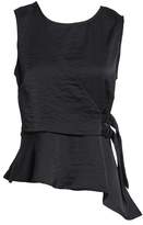 Thumbnail for your product : Vince Camuto Asymmetrical Belted Hammered Satin Blouse