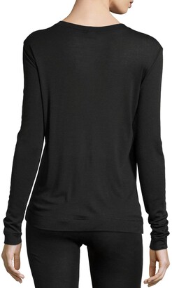 Hanro Cashmere-Silk Blend Long-Sleeve Shirt, Black