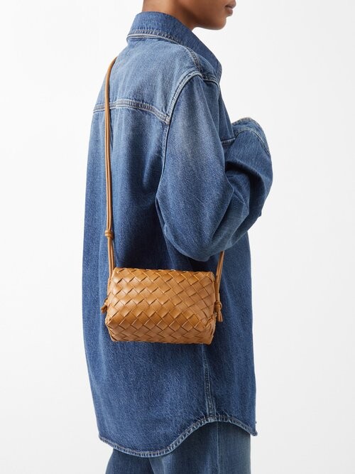 Woven Leather Crossbody Tan | ShopStyle