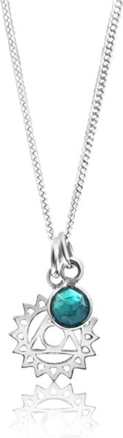 The Jewellery Store London Blue / Silver Throat Chakra/Vishuddha Chakra Charm Necklace In Sterling Silver – Turquoise