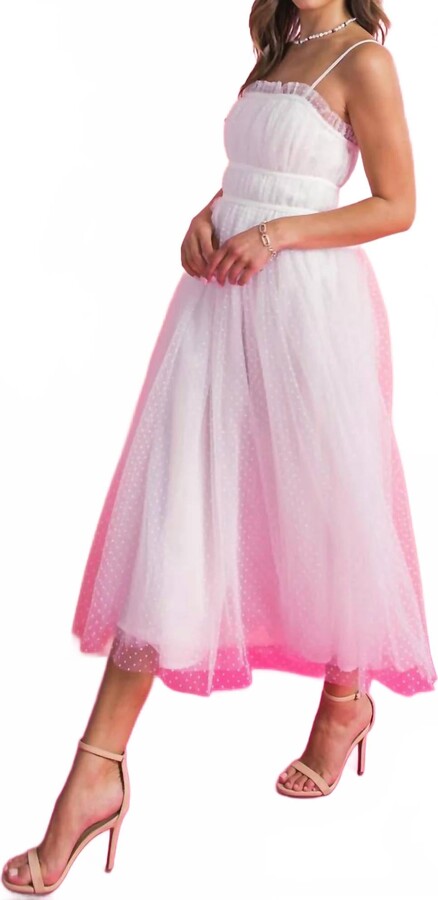 Won Your Heart Tulle Midi Dress In Ivory