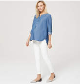 Thumbnail for your product : LOFT Petite Maternity Demi Panel Skinny Jeans in White