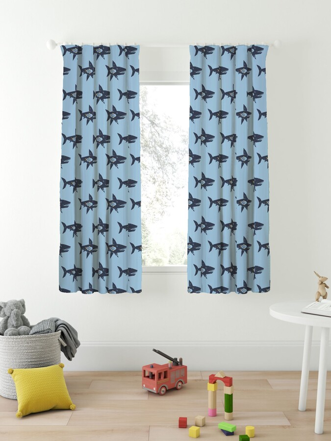little home at John Lewis Shark Pencil Pleat Pair Blackout Lined Children's Curtains ShopStyle
