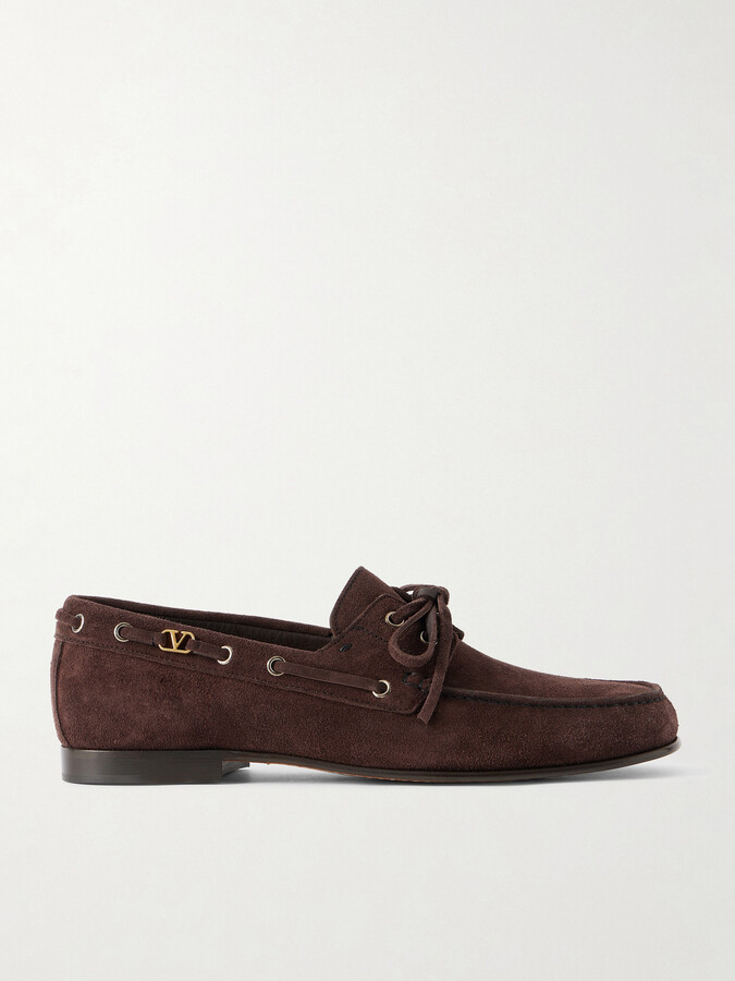 Logo-Embellished Suede Loafers