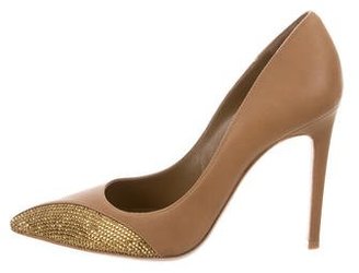 Rene Caovilla Crystal-Embellished Pointed-Toe Pumps w/ Tags