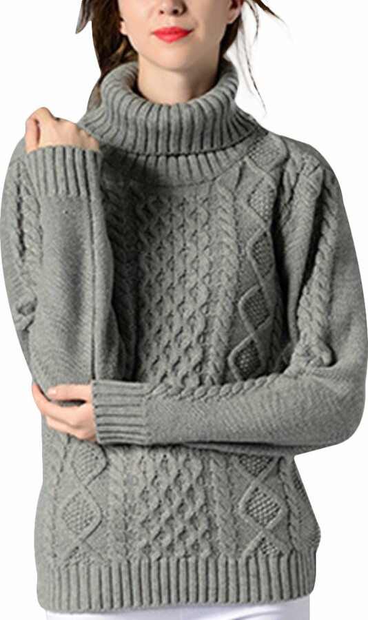 ladies ribbed polo neck jumpers