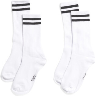 TJMAXX 2Pk Varsity Striped Crew Socks For Women, Cotton