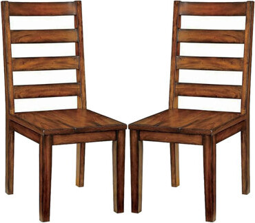 Hokku Designs 2 Tobacco Oak Chairs For Dining Area - Back Design Of 2 Style Home