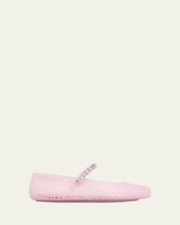 Jimmy Choo The Jelly Glitter Crystal-Strap Ballerina Flats