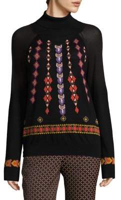 Etro Embroidered Wool Turtleneck Sweater