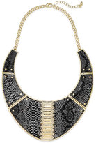 Thumbnail for your product : ABS by Allen Schwartz Gold-Tone Snake-Printed Collar Necklace