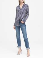 Thumbnail for your product : Banana Republic Dillon-Fit Stripe Pajama-Style Shirt with Piping