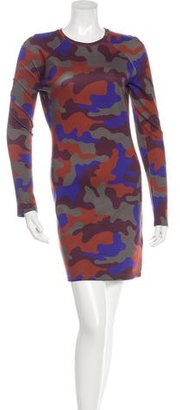 Christopher Kane Camouflage Long Sleeve Dress