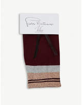 Thumbnail for your product : Pierre Mantoux Maat glittered-stripe stretch-cotton socks