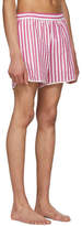 Thumbnail for your product : Noah NYC Red and White Stripe Seersucker Running Shorts