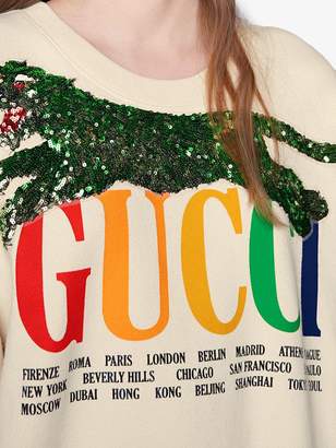 Gucci Cities sweatshirt with sequin panther