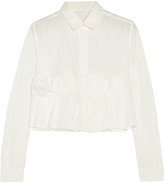 Thumbnail for your product : Toga Cropped ruffled cotton shirt
