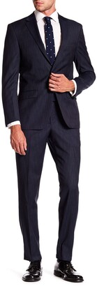 Simon Spurr Navy Pinstripe Wool Two Button Notch Lapel Suit