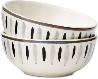 S/2 Hand-Stamped Condiment Bowls, White