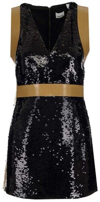 Burberry Tape Detail Sequinned Mini Dress