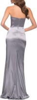 Thumbnail for your product : La Femme Strapless Stretch Satin Trumpet Gown