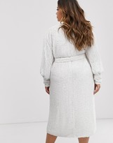 Thumbnail for your product : ASOS EDITION Curve sequin wrap midi dress