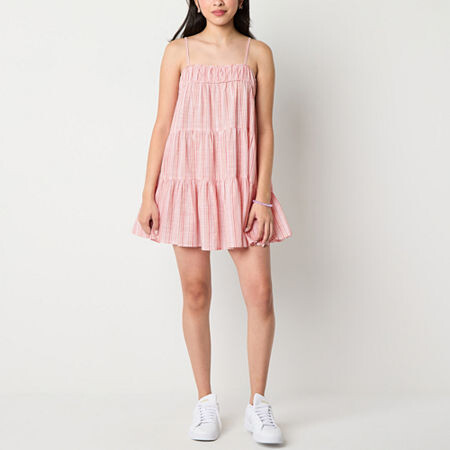 Arizona Womens Sleeveless Striped Swing Dresses Juniors