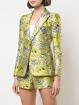 Thumbnail for your product : Alice + Olivia fitted V-neck floral pattern blazer