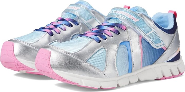 Tsukihoshi Kids Youth Rainbow (Little Kid/Big Kid) Girl's Shoes Silver/Sky : 4.5 Big Kid M, Textile/Synthetic