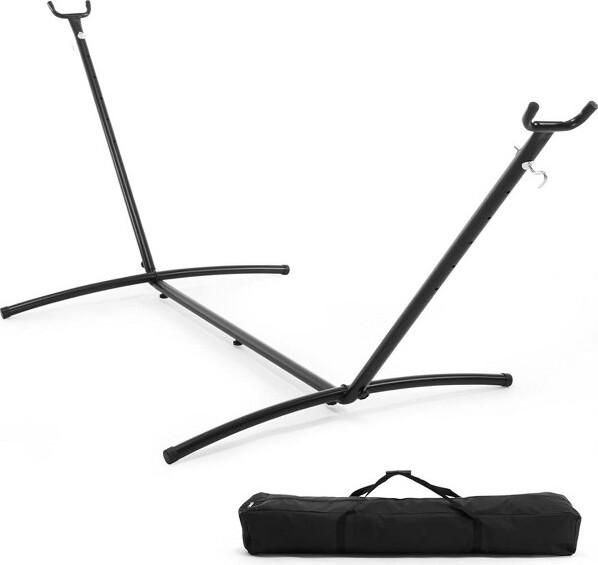 ELJGET118InchHeavy-DutySteelHammockStand,PortableIndoorandOutdoorFreestandingHammockFramewithAnti-RustCoatingandNon-SlipFeet,Black