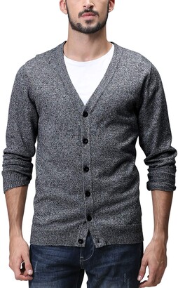 Matchstick Mens Button Through V Neck Knitted Cardigan #Z1522 Brown,UK XL Asian tag Size 3XL