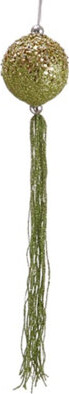 Tori Home Glitter Drenched Christmas Ball Ornament with Tassel