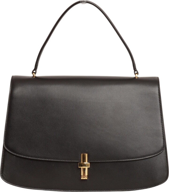 The Row Sofia 11.75 Bag In Black Calfskin Gold Hardware W/ Dustbag And Auth Card