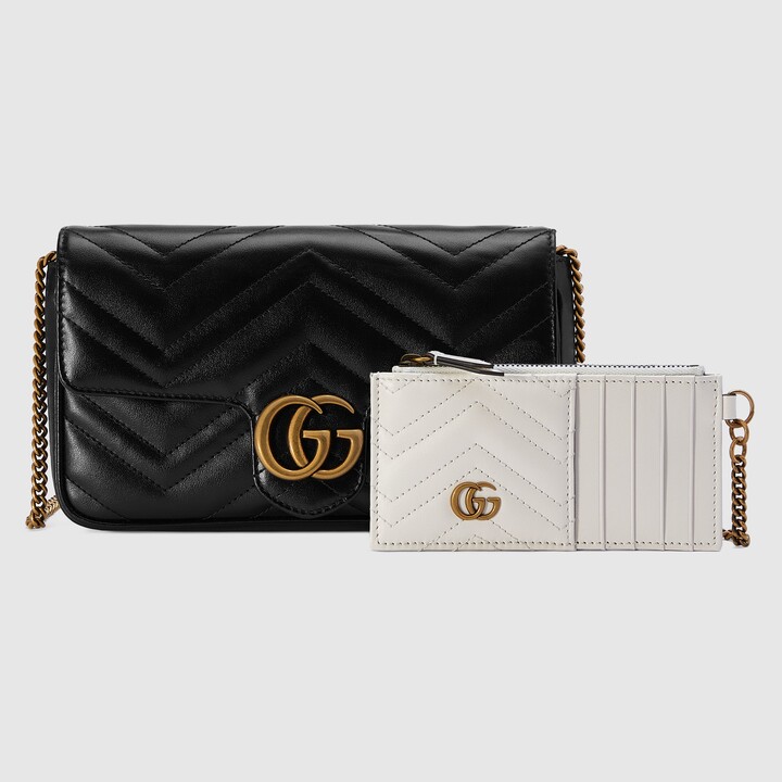 Gucci Gg Marmont Leather Mini Chain Bag (€1.210) ❤ liked on