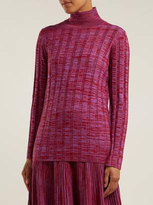 Marni Ribbed Knit Wool Sweater - Womens - Red Multi