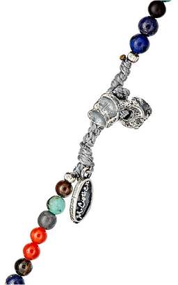 M. Cohen Men's Bead & Skull Charm Wrap Bracelet