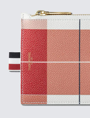 Thom Browne Large Buffalo Check Printed Pebble Grain Leather Small Coin Purse (14.5 cm)