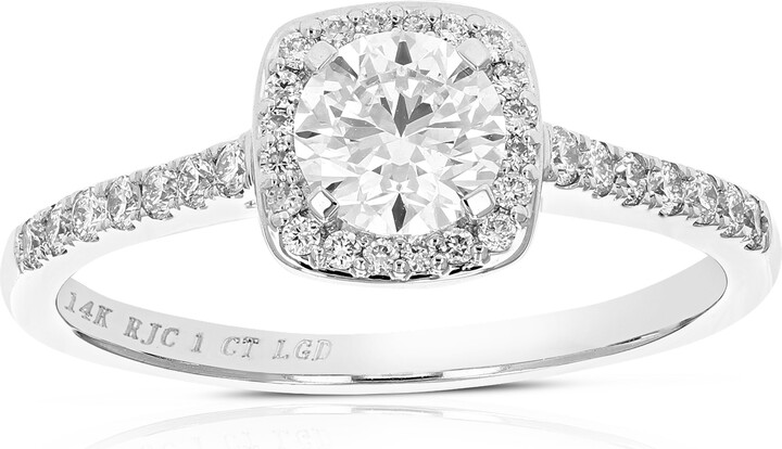 Vir Jewels 1 cttw Wedding Engagement Ring for Women, Round Lab Grown Diamond Ring in 14K White Gold, Prong Setting