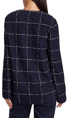 St. John Herringbone Grid Knit Jacket