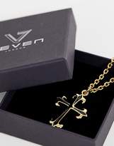 Thumbnail for your product : Seven London detailed cross pendant in gold